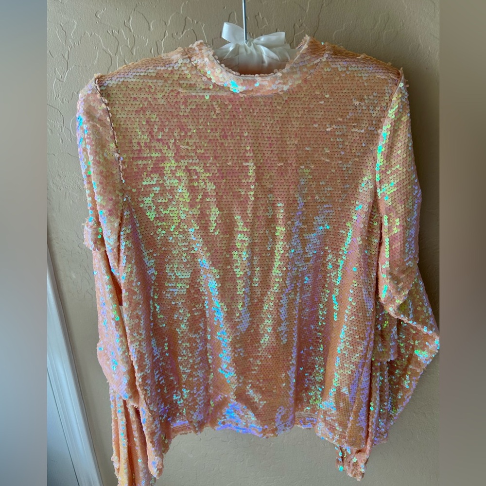endless rose sequin tucked sleeve top